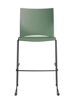 Chaise haute Slim - assise et dossier polypropylène - piétement noir