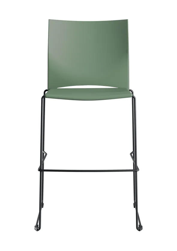 Chaise haute Slim - assise et dossier polypropylène - piétement noir