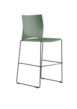 Chaise haute Slim - assise et dossier polypropylène - piétement noir