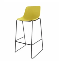 Chaise haute traineau Epure Cafet - coque plastique - piétement métallique