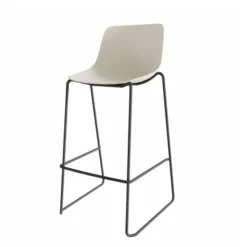 Chaise haute traineau Epure Cafet - coque plastique - piétement métallique