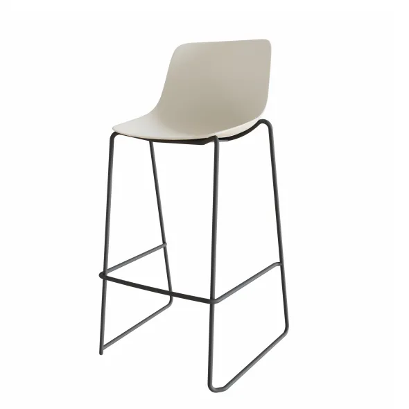 Chaise haute traineau Epure Cafet - coque plastique - piétement métallique