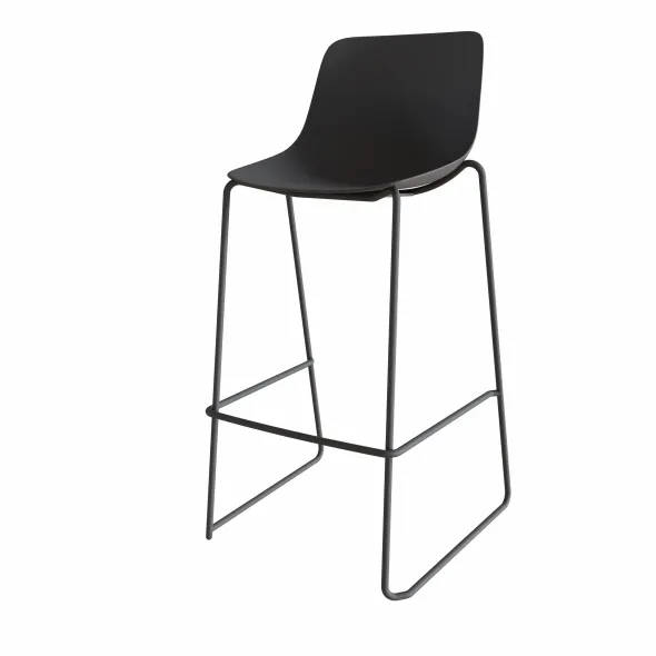 Chaise haute traineau Epure Cafet - coque plastique - piétement métallique
