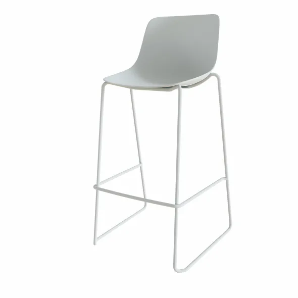 Chaise haute traineau Epure Cafet - coque plastique - piétement métallique