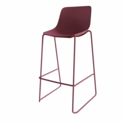 Chaise haute traineau Epure Cafet - coque plastique - piétement métallique
