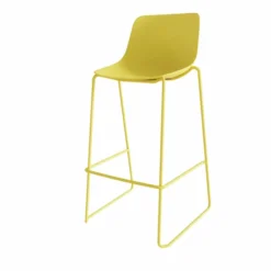 Chaise haute traineau Epure Cafet - coque plastique - piétement métallique