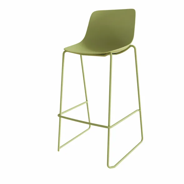 Chaise haute traineau Epure Cafet - coque plastique - piétement métallique