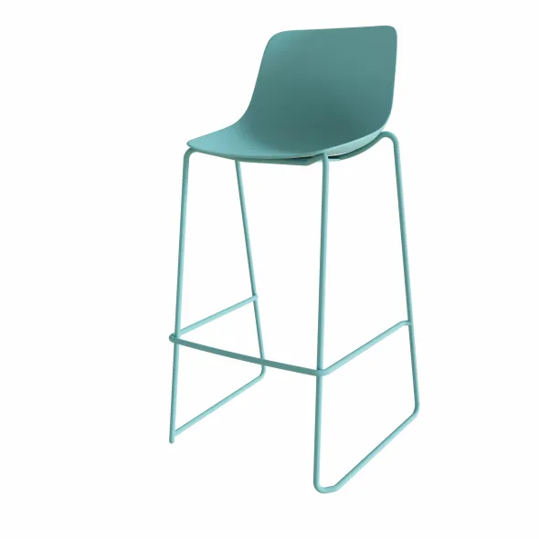 Chaise haute traineau Epure Cafet - coque plastique - piétement métallique