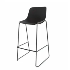 Chaise haute traineau Epure Cafet - coque plastique - piétement métallique