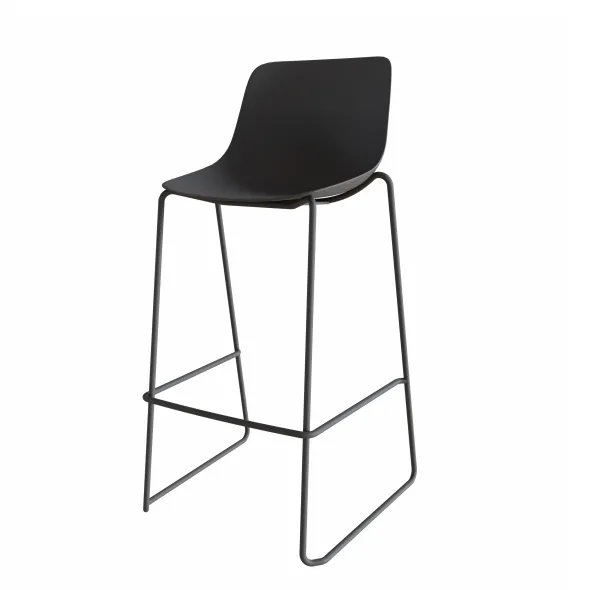 Chaise haute traineau Epure Cafet - coque plastique - piétement métallique