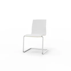 Chaise luge Trio Evolution - coque stratifiée blanc - piétement chrome