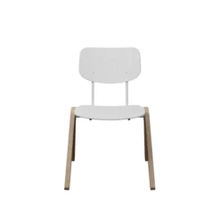 Chaise Mistinguette - plastique PEHD 100% recyclé - piètement bois - empilable