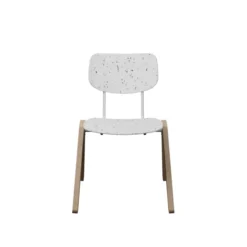 Chaise Mistinguette - plastique PEHD 100% recyclé - piètement bois - empilable