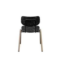 Chaise Mistinguette - plastique PEHD 100% recyclé - piètement bois - empilable