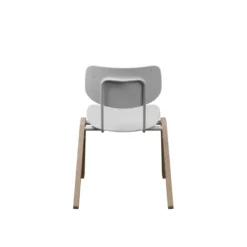 Chaise Mistinguette - plastique PEHD 100% recyclé - piètement bois - empilable