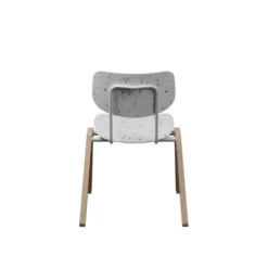 Chaise Mistinguette - plastique PEHD 100% recyclé - piètement bois - empilable