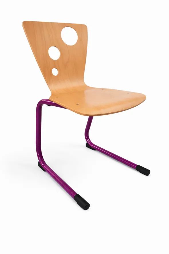 Chaise - mobilier réemployé Taille 6 - piétement Fushia - Lot de 10