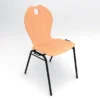 Chaise 4 pieds Alix - coque A - hêtre verni naturel - piétement noir - empilable et accrochable - lot de 4