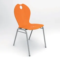 Chaise 4 pieds Alix - coque A - hêtre teinté - piétement époxy - empilable - lot de 4