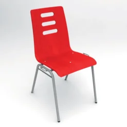 Chaise 4 pieds Alix - coque B - hêtre teinté - piétement époxy - empilable et accrochable - lot de 4