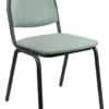 Chaise 4 pieds Arioso - textile enduit gris clair - piétement noir - empilable - lot de 4