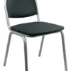 Chaise 4 pieds Arioso - textile enduit noir - piétement gris alu - empilable - lot de 4