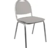 Chaise 4 pieds Arioso - textile enduit gris clair - piétement gris alu - empilable - lot de 4