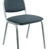 Chaise 4 pieds Arioso - tissu gris - piétement gris alu - empilable - lot de 4