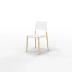 Chaise 4 pieds Arn - assise et dossier séparés - polypropylène - piétement bois