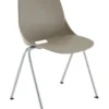 Chaise 4 pieds Bakea - polypropylène - piétement époxy - empilable - taupe - lot de 4