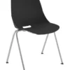 Chaise 4 pieds Bakea - polypropylène - piétement époxy - empilable - noir - lot de 4
