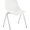 Chaise 4 pieds Bakea - polypropylène - piétement époxy - empilable - blanc - lot de 4