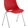 Chaise 4 pieds Bakea - polypropylène - piétement époxy - empilable - rouge - lot de 4