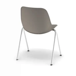 Chaise 4 pieds Bakea - polypropylène - piétement chrome - empilable - lot de 4