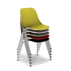 Chaise 4 pieds Bakea - polypropylène - piétement chrome - empilable - lot de 4