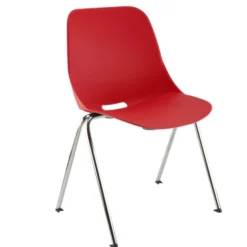 Chaise 4 pieds Bakea - polypropylène - piétement chrome - empilable - lot de 4