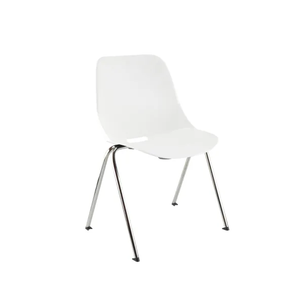 Chaise 4 pieds Bakea - polypropylène - piétement chrome - empilable - lot de 4