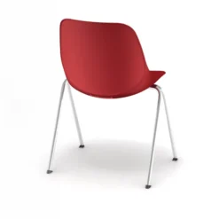 Chaise 4 pieds Bakea - polypropylène - piétement chrome - empilable - lot de 4
