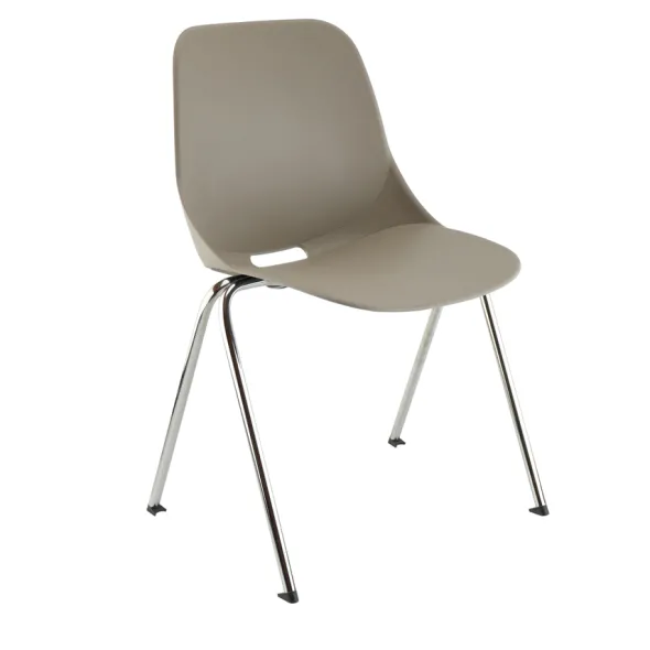 Chaise 4 pieds Bakea - polypropylène - piétement chrome - empilable - lot de 4