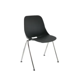 Chaise 4 pieds Bakea - polypropylène - piétement chrome - empilable - lot de 4