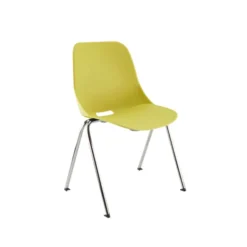 Chaise 4 pieds Bakea - polypropylène - piétement chrome - empilable - lot de 4