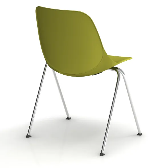 Chaise 4 pieds Bakea - polypropylène - piétement chrome - empilable - lot de 4