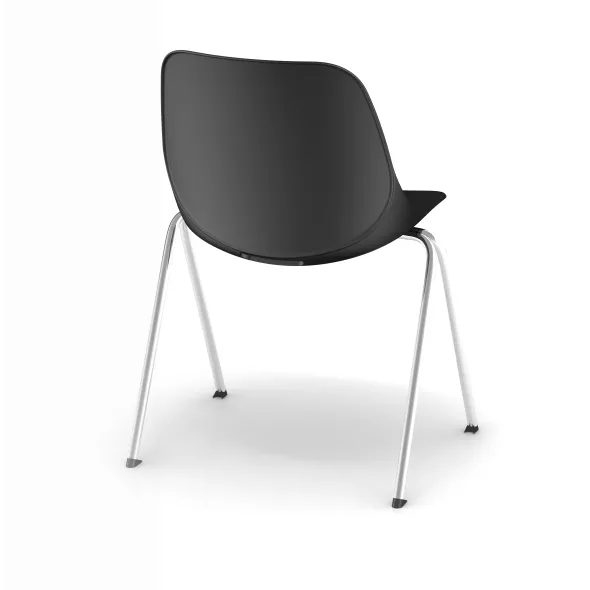 Chaise 4 pieds Bakea - polypropylène - piétement chrome - empilable - lot de 4