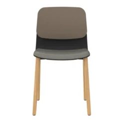 Chaise 4 pieds bois Klik - assise tissu - dossier polypropylène