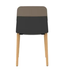 Chaise 4 pieds bois Klik - assise tissu - dossier polypropylène