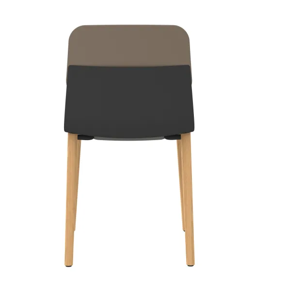 Chaise 4 pieds bois Klik - assise tissu - dossier polypropylène