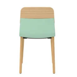 Chaise 4 pieds bois Klik - assise polypropylène - dossier chêne