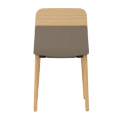 Chaise 4 pieds bois Klik - assise tissu - dossier chêne