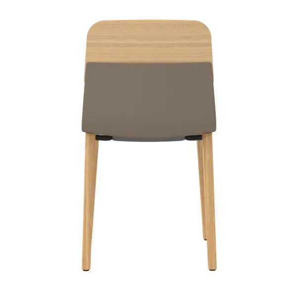 Chaise 4 pieds bois Klik - assise tissu - dossier chêne