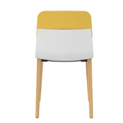 Chaise 4 pieds bois Klik - assise textile enduit - dossier polypropylène